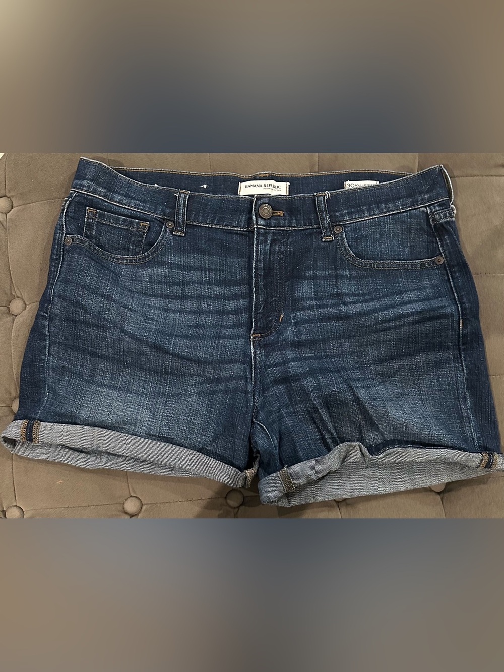 Banana Republic Dark Blue Denim Roll-Up Shorts
